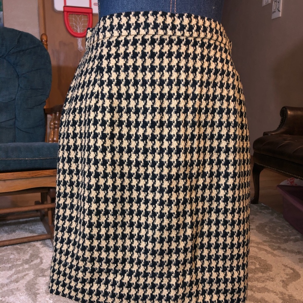 VINTAGE Houndstooth Pensil Skirt